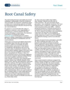 Root Canal Safety（AAE Fact Sheet）